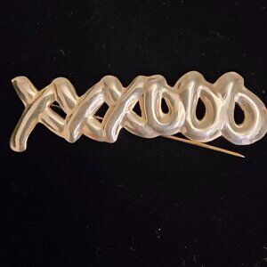Vintage Sterling Silver 'Hugs and Kisses' pin